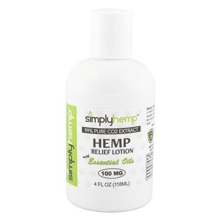 99% Pure CO2 Extract Hemp Relief Lotion 8oz/250mg with Essential Oils by Simply Hemp