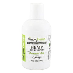 99% Pure CO2 Extract Hemp Relief Lotion 8oz/250mg with Essential Oils by Simply Hemp