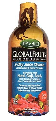 Global Fruits 2 Day Juice Cleanse Natural Diet and Detox Formula Citrus Berry Flavor 32 fl oz: Health & Personal Care