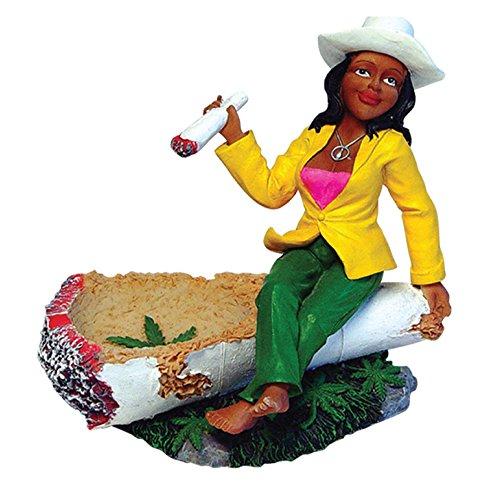 Rockin Gear Ashtray Rasta Figurine Jamaican Lady Smoking Marijuana Joint Unique Cannabis and Cigarette Ashtray: Gateway