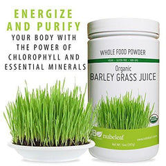 Nubeleaf Barley Grass Juice Powder - Non-GMO, Gluten-Free, Raw, Organic, Vegan Source of Essential Vitamins & Minerals,