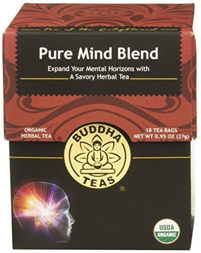 Organic Pure Mind Blend Tea - Kosher, Caffeine-Free, GMO-Free - 18 Bleach-Free