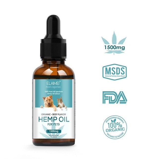 30 Ml Pet Hemp Oil Dogs Essential Oil Improves Hip Joint Health Stress Anxiety