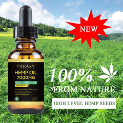 NEW ARRIVAL 7000mg 30ml Organic Hemp Oil Extract Drops anti-anxiety for improve sleep and reduces pain and Increase vitality