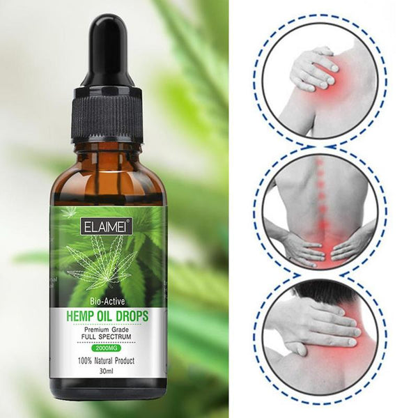 10-30ml Organic Hemp Essential Oil Bio-active Hemp Oil Drops 2000mg Herbal Body Relieve Stress Oil Skin Care Help Sleep