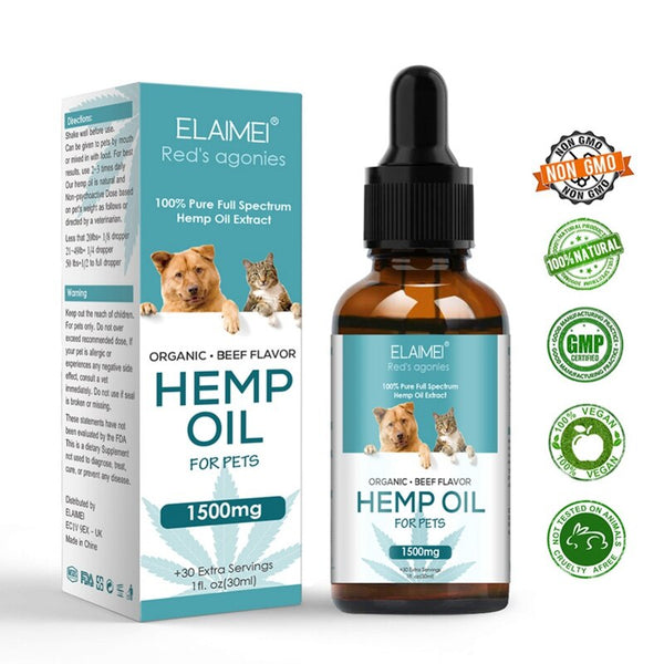 Hemp Essential Oil for Dogs Natural Herbs of Pet Care Oil Anxiety Relief Pain Joint hip Strengtheens immunity new