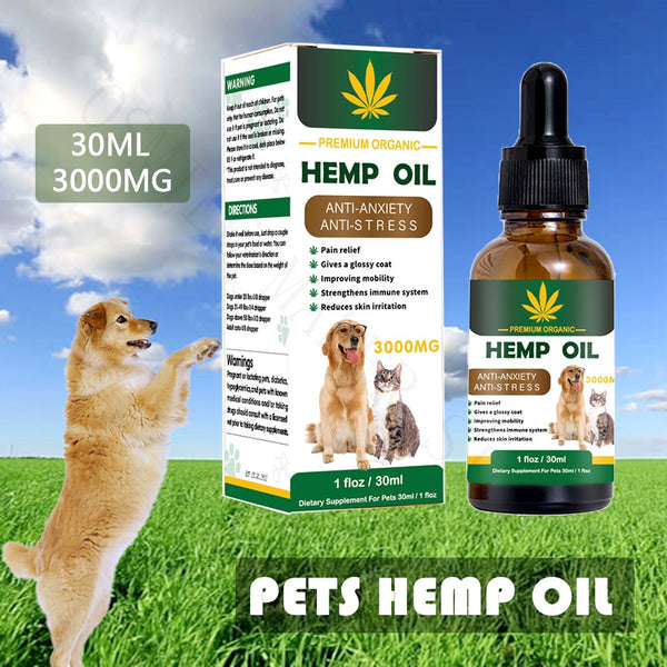 30ML Pure and effective Pets Hemp essential Oil for dogs and cat better for anti-pain improving mobility reduces skin irritation