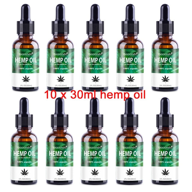 Wholesale 10pcs Organic Oil Hemp Oil for Pain & Stress Relief Bio-active Hemp Oil Drops Help Sleep Herbal Essence