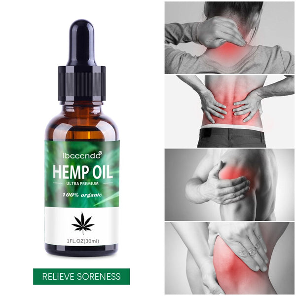 30ml 100% Organic Hemp Oil for Pain Stress Relief  Bio-active Hemp Seeds Oil Drops Skin Care Help Sleep Herbal Essence