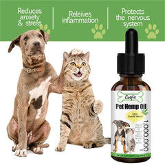 GPGP Greenpeople Natural Hemp Essential Oil for Dogs /Cat Pet Anxiety Relief Strengtheens Immunity Pet hair Care Oil