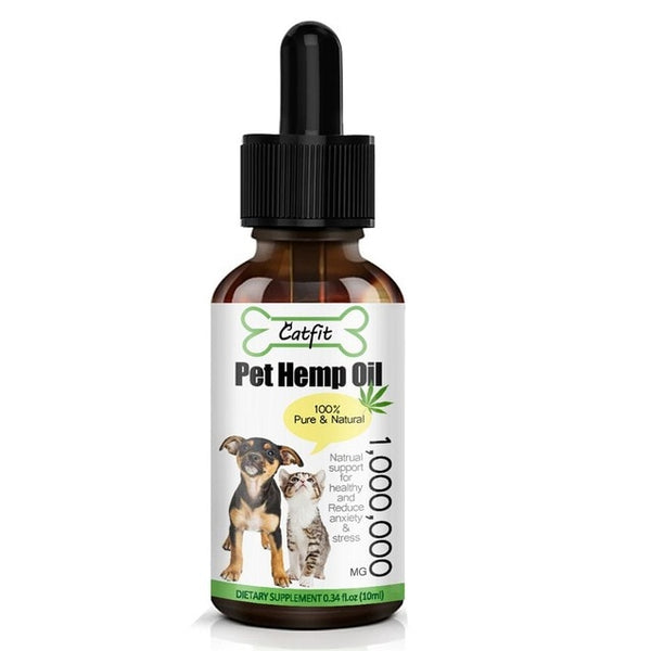 GPGP Greenpeople Natural Hemp Essential Oil for Dogs /Cat Pet Anxiety Relief Strengtheens Immunity Pet hair Care Oil