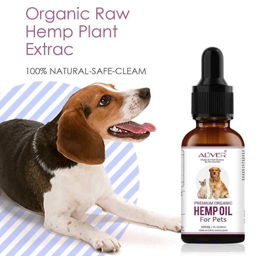 30ML Hemp Oil for Dogs Hemp Calming Anxiety&Hyperactivity Hemp Oil Dog Supplement Reduce Joint Pain THC-Free Hemp Oil for Pet