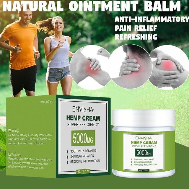 Hemp Seed Balm Natural Hemp Oil Ointment Anti Inflammatory Arthritis Muscles Joints Treat Pain Relief Hemp Cream Skin Care 60ml