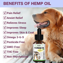 Minch 1000000MG Hemp Essential Oil For Dogs Natural Herbs of Pet Care Oil Anxiety Relief Pain Joint Hip Strengthens Immunity