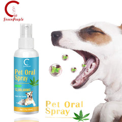 GreenPeople Hemp Oil Pet Dental Spray Oral Cleanser Eliminate Fights Plaque Tartar & Gum Disease Breath Freshener for Dog &Cat