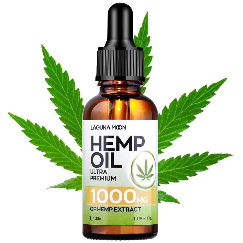 Lagunamoon Organic Essential Oil Hemp Oil Hemp Seed 5000Mg Bio-active Oil Hair Growth Massage Pain Relief Anxiety Reduce 30ML