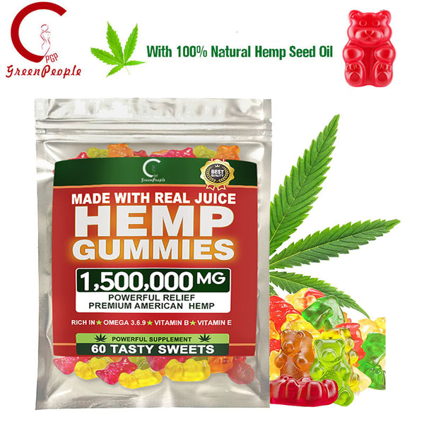 GreenPeople Hemp Oil Gummies Fudge Relieve stress & Anxiety Relief Blend Cute bear shape Fudge Office snacks