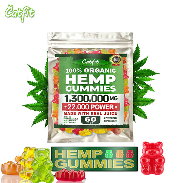 CatFit Hemp Oil Gummies Fudge Relieve stress & Anxiety Relief Blend Cute bear shape Fudge Office snacks