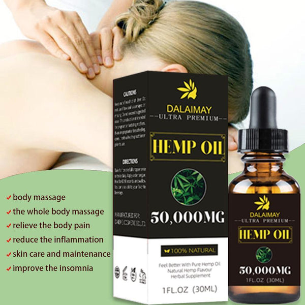 30ml 50000mg Hemp Seeds Oil For Family SPA Pain Relief Salon Beauty Better Sleep Anxiety Reduce Oil Massage Q9R9