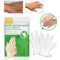 1 Pair Hemp Oil Etract Moisturizing Exfoliating Hand Foot Mask Glove Collagen Skin Care Anti Aging Hand Peeling Exfoliation Mask