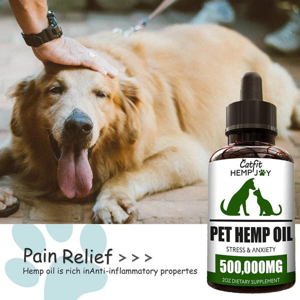 Minch Pet Hemp Oil Dogs Conditioners Natural Herbs Pet Care Oil Anxiety Relief Pain Joint Hip Improve Immunity Eliminate Fleas