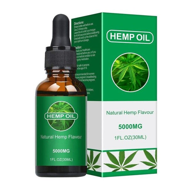 30ml Organic Essential Oil Bio-active Hemp Oil Drops 5000mg Herbal Body Relieve Stress Oil Skin Care Help Sleep