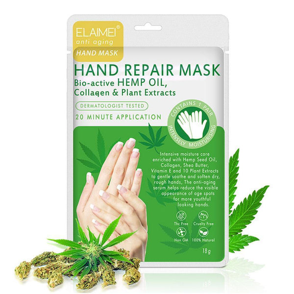 Hand Mask Paraffin Effective Hemp Oil Hand Mask Gloves Whiten Pedicure Foot Care Nourish Moisture Skin Exfoliating Collagen Q7F0