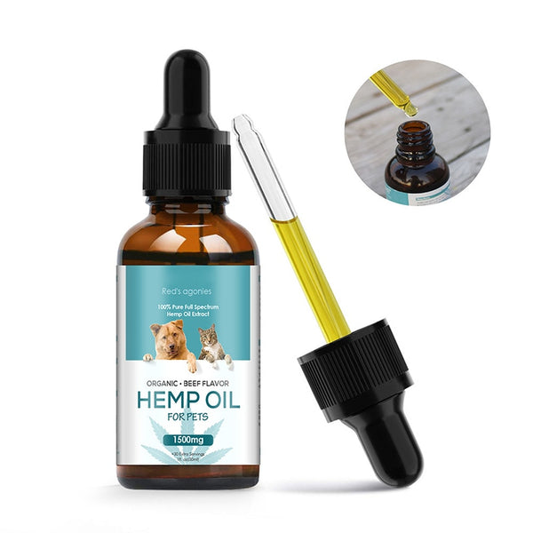 Lovely Pet Dog Organic Full Spectrum Hemp Oil Anxiety Pain Relief Sleep Improve Pet Supplies XH8Z