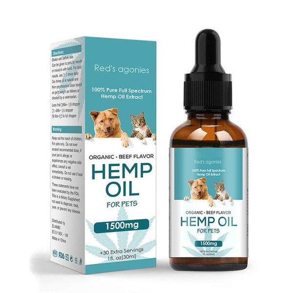 Lovely Pet Dog Organic Full Spectrum Hemp Oil Anxiety Pain Relief Sleep Improve Pet Supplies XH8Z