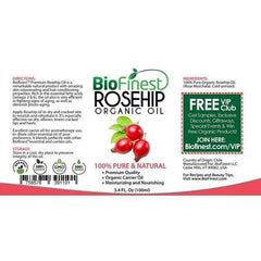 BioFinest Rosehip Oil - 100% Pure Cold-Pressed - Certified Organic - Chile Premium Rosehip Seed Oil - BEST Moisturizer for Face, Nails, Dry Hair & Skin - FREE Glass Dropper - 100ml (3.4 fl.Oz)