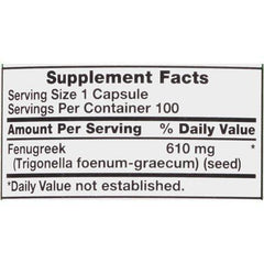 Nature's Truth® Fenugreek 610mg Herbal Supplement Quick Release Capsules 100 ct Bottle