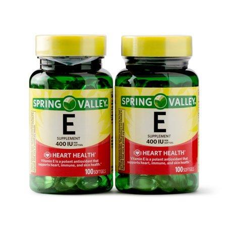 Spring Valley Vitamin E Supplement, 400IU, 200 Softgel Capsule Twin Pack