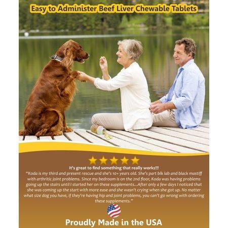 Makondo Pets Hip and Joint Supplement with Glucosamine for Dogs, Turmeric, Chondroitin, MSM, Vitamins, Fish Oil and Natural Boswellia - Get the Best Joint Supplement for Dogs - 60 Flavored Tablets