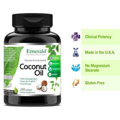 Emerald Laboratories (Fruitrients) - Coconut Oil - 100% Pure Extra Virgin Coconut Oil - Promotes Cholesterol Health, Weight Loss, Immune Support, & Brain Health - 240 Softgels