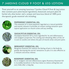 7 Jardins Cloud 9 Foot & Leg Lotion with Shea Butter & Top Herbal Essential Oils