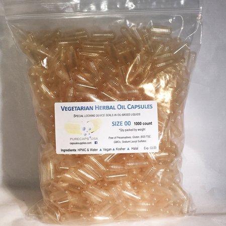 PurecapsUSA - 1,000 Size 00  Fillable Clear Empty Herbal Oil Capsules