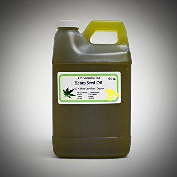 Dr. Adorable - 100% Pure Hemp Seed Oil Organic Unrefined Cold Pressed Natural Hair Skin - 64 oz