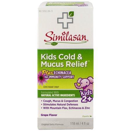 Similasan Original Swiss Formula Homeopathic Cold & Mucus Relief Cough Expectorant Syrup, Kids 2-12, 4 oz