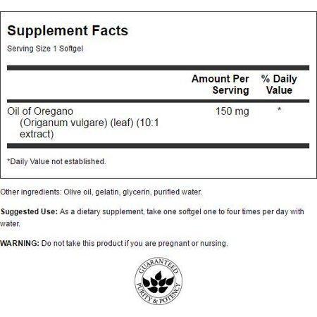 Swanson Oregano Oil 10:1 Extract 150 mg 120 Sgels