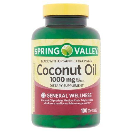 Spring Valley Coconut Oil Softgels, 1000 mg, 100 count