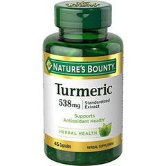 Nature's Bounty Turmeric 538 MG Antioxidant Herbal Supplement 45 Capsules