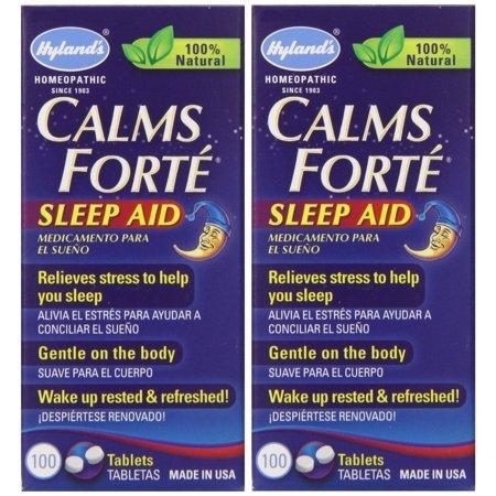 Hyland's Calms Forte Homeopathic Sleep Aid (2 Bottles = 200 Tablets)