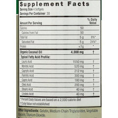 Nature's Answer Extra Virgin Coconut Oil Softgels, 120 Ct