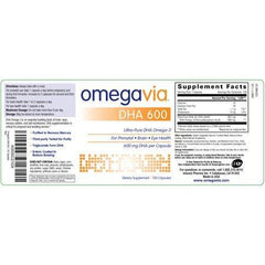 OmegaVia DHA 600 Ultra-Pure Omega-3 Capsules, 600 Mg, 120 Ct