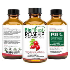 BioFinest Rosehip Oil - 100% Pure Cold-Pressed - Certified Organic - Chile Premium Rosehip Seed Oil - BEST Moisturizer for Face, Nails, Dry Hair & Skin - FREE Glass Dropper - 100ml (3.4 fl.Oz)