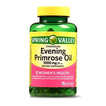 Spring Valley Women's Health Evening Primrose Oil Softgels, 1000 mg, 75 Ct