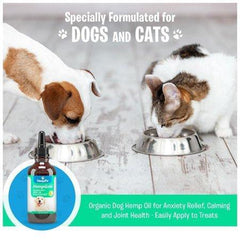 Hemp Oil for Dogs and Cats (250 mg) Organic Dog Hemp Oil for Anxiety Relief, Calming and Joint Health - Easily Apply to Treats - Grown in USA