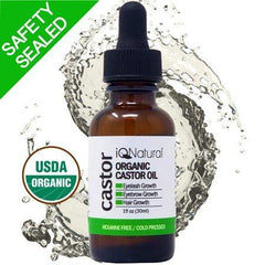 Organic Castor Oil - 100% USDA Certified Pure Cold Pressed - Boost Growth For Eyelashes, Hair, Eyebrows, Face and Skin - with Treatment Applicator Kit 1oz (30ml)