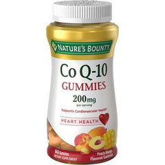 Nature's Bounty Co Q-10 Peach Mango Flavor Heart Shape Gummies, 200 mg, 60 count