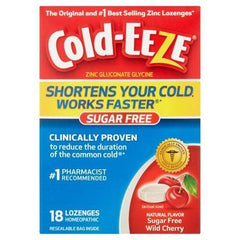 Cold-Eeze Zinc Gluconate Glycine Homeopathic Wild Cherry Lozenges, 18 count